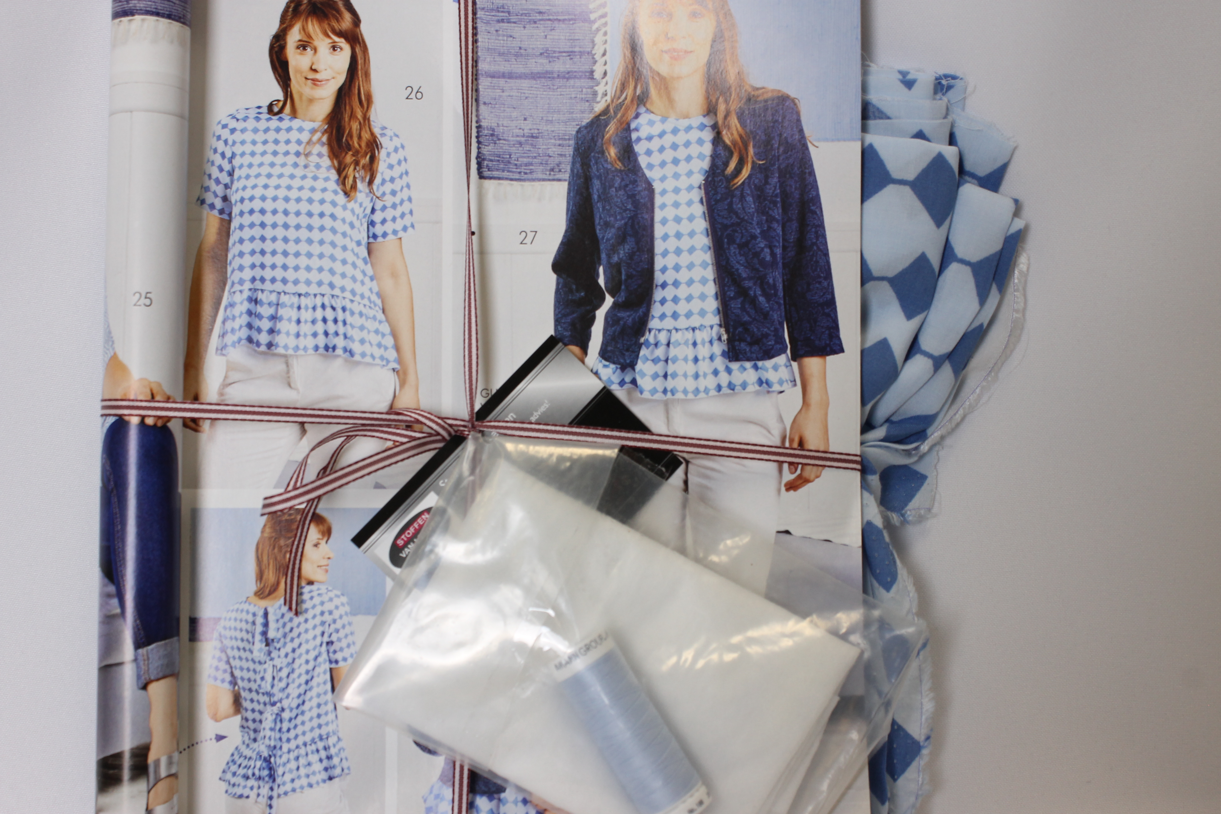 Blauwe blouse met print viscose van Milliblu's - Voordeelpakket